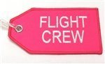 Embroidered Pink Flight Crew Bag Tag