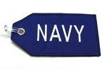 Embroidered Navy Bag Tag