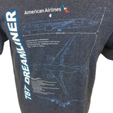 AA 787 Schematic T-shirt Closeup