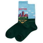 Boston Women's Travel Themed Crew Socks