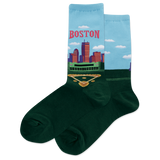 Boston Women's Travel Themed Crew Socks