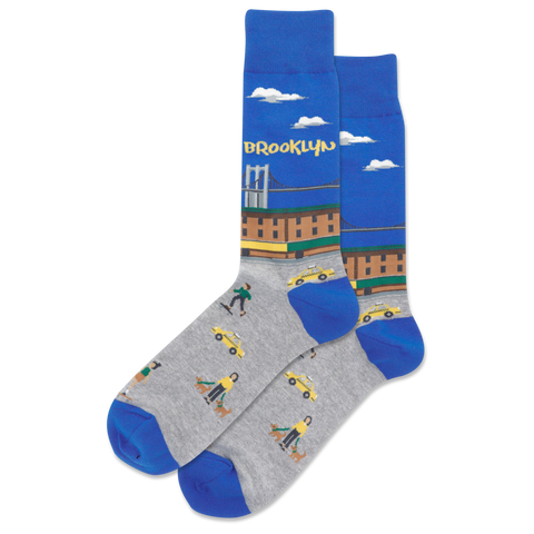 Brooklyn Men's Travel Themed Crew Socks