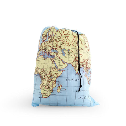 Travel Laundry Bags - World Map