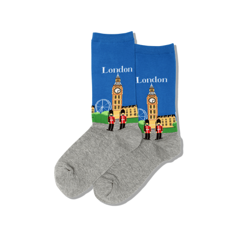 London Women's Travel Themed Crew Socks