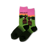 Hot Sox for Women - Napa Valley Themed Crew Socks