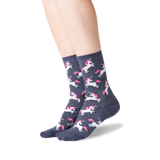 Hot Sox for Women - Unicorn Travel Themed Crew Socks