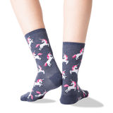 Hot Sox for Women - Unicorn Travel Themed Crew Socks