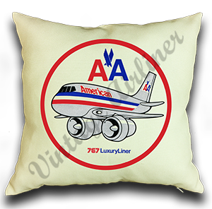 American Airlines 767 Old Livery Linen Pillow Case Cover