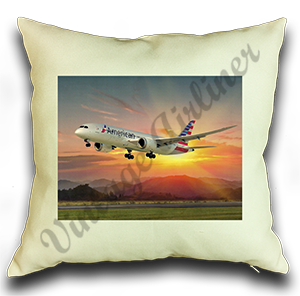 American Airlines 787 Linen Pillow Case Cover