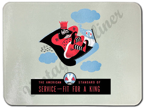 AA Service Fit For A King Vintage Glass Cutting Board