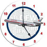 AA DC10 Old Livery Wall Clock Blue