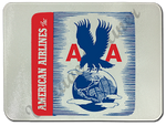 American Airlines 1940's Eagle Bag Sticker Glass Cutting Board