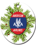 American Airlines Red Bag Sticker Ornaments