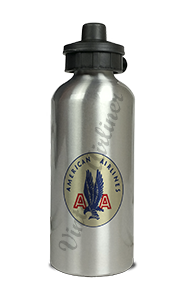 American Airlines 1940's Bag Sticker Aluminum Water Bottle