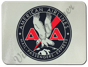 American Airlines Mail Passenger Cargo Bag Sticker Glass Cutting Board