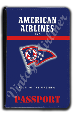 American Airlines 1930's Timetable Cover Passport Case