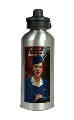 AA 1940's Flight Attendant Aluminum Water Bottle