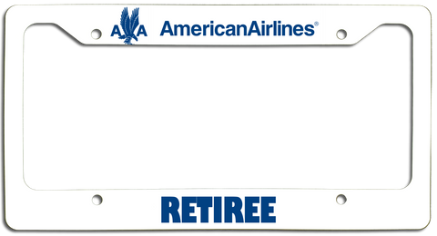 American Airlines Retiree with AA Eagle License Plate Frame