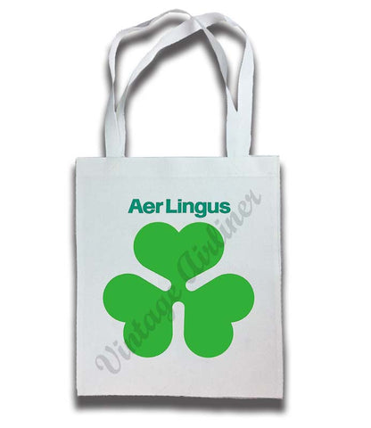 Aer Lingus Green Shamrock Logo Tote Bag