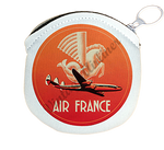 Air France 1950's Vintage Bag Sticker Round Coin Purse