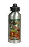 Air France Vintage 1970's Europe Brochure Cover Aluminum Water Bottle