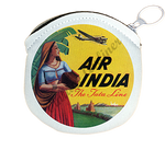 Air India Vintage Bag Sticker Round Coin Purse
