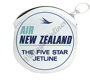 Air New Zealand 1960's Vintage Bag Sticker Round Coin Purse