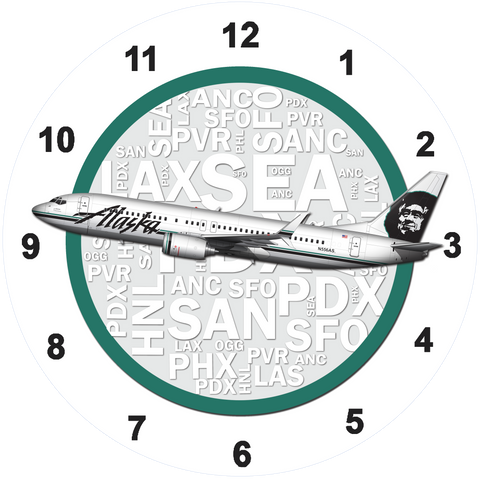 Alaska Airlines 737 Wall Clock