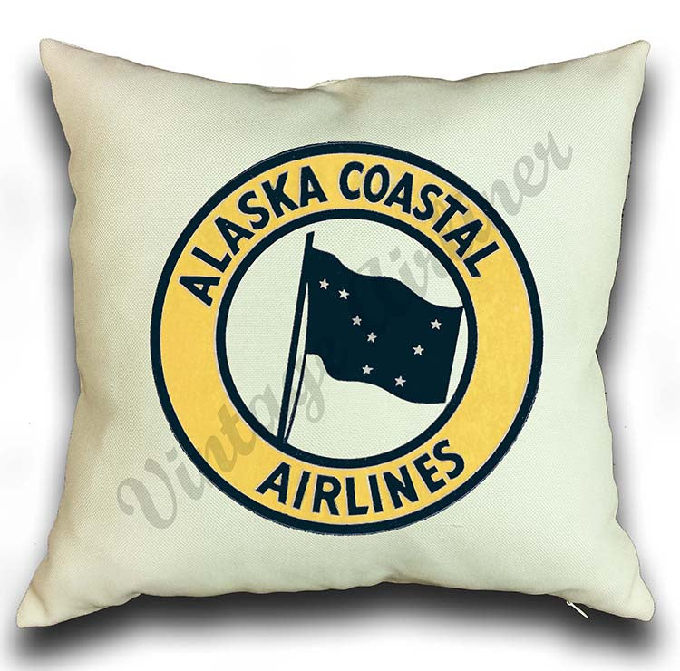 Alaska Coastal Airlines Pillow Case Cover Airline Employee Shop