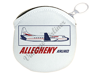 Allegheny Airlines 1960's Vintage Bag Sticker Round Coin Purse