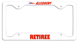 Allegheny Airlines Retiree License Plate Frame