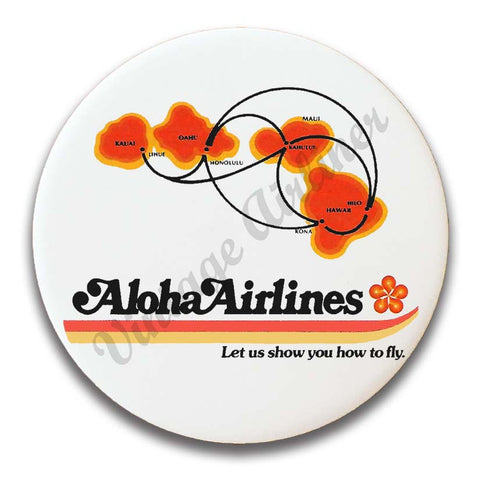 Aloha Airlines Logo and Route Map Magnets