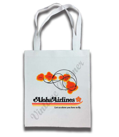 Aloha Airlines Logo and Route Map Tote Bag