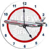 AA DC10 Old Livery Wall Clock Red