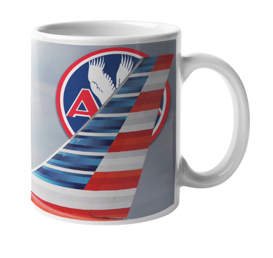 American Airlines Flag Tail Eagle Logo Coffee Mug – Airline Employee Shop