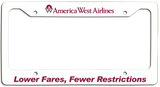 America West Airlines Lower Fares, Fewer Restrictions License Plate Frame