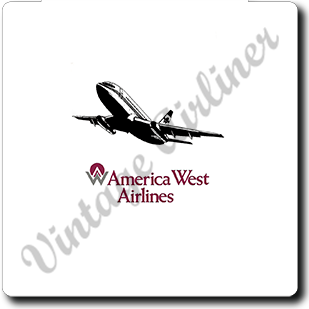 America West 737 Logo Square Coaster