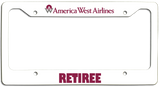 America West Airlines Retiree License Plate Frame