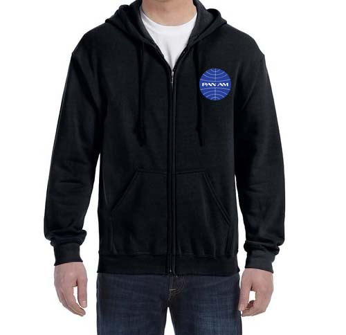 PAN AM AIR ネイビー クルージャケットMサイズ Pan Am Zipped Hooded Sweatshirt Embroidered | Airline Employee Shop