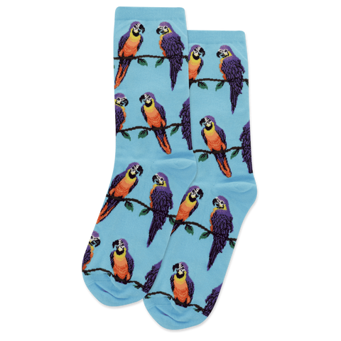 Blue Parrot Women's Travel Themed Crew Socks