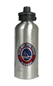 Boston Maine Central Vermont 1930's Bag Sticker Aluminum Water Bottle
