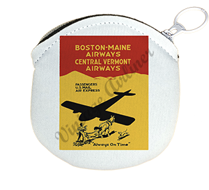 Boston Maine Airways and Central Vermont Airways 1935 Timetable Round Coin Purse
