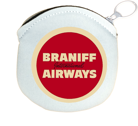 Braniff Airways Red Logo Round Coin Purse