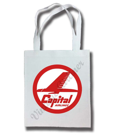 Capital Airlines White Logo Tote Bag