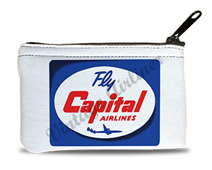 Capital Airlines 1950's Vintage Bag Sticker Rectangular Coin Purse