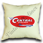 Central Airlines Vintage Bag Sticker Linen Pillow Case Cover