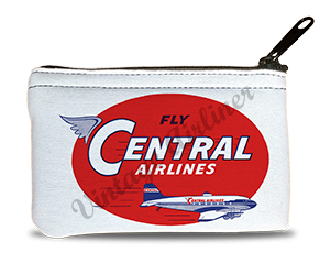 Central Airlines 1950's Vintage Bag Sticker Rectangular Coin Purse