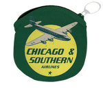 Chicago & Southern Airlines 1940's Round Coin Purse