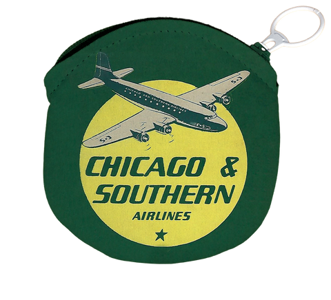 Chicago & Southern Airlines 1940's Round Coin Purse