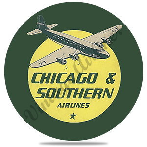 Chicago & Southern Airlines 1940's Timetable Round Coaster